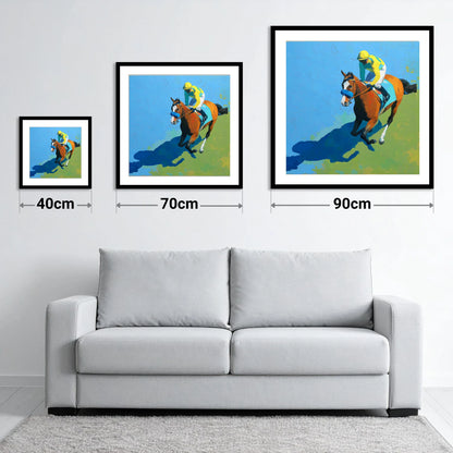 Flight and Shadow - size guide showing 40cm, 70cm and 90cm art prints