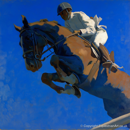 Skyward Bound - show jumping horse art print and canvas by Percival Kent A.I