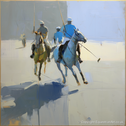 Slate Blue Chukka - polo horse art print and canvas by Elias Thorne A.I