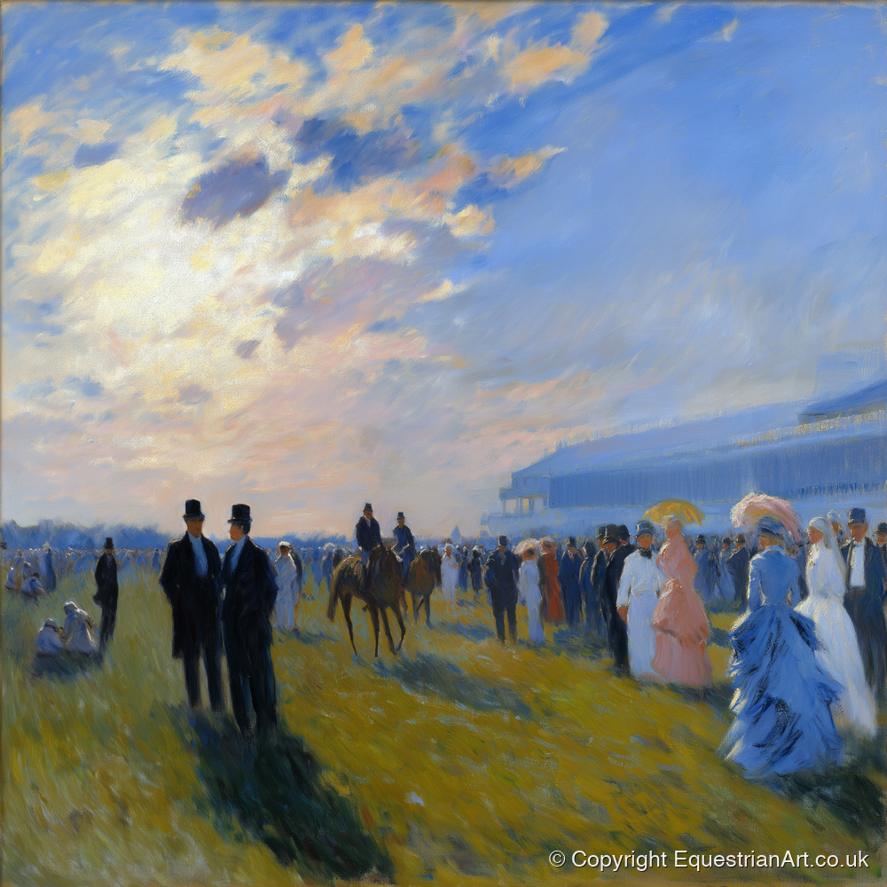 Society at the Races - racing horse art print and canvas by Gabriel Hayes A.I