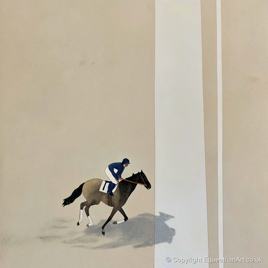 Solitary Gallop - racing horse art print and canvas by Phillip Marbury A.I