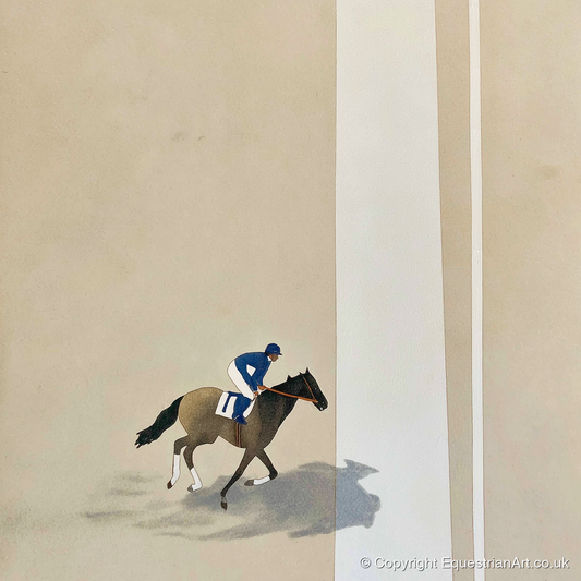 Solitary Gallop - racing horse art print and canvas by Phillip Marbury A.I