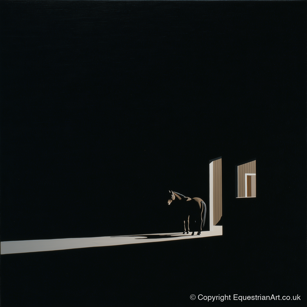 Solitary Light - horse stable art print and canvas by Adelaide Calloway A.I