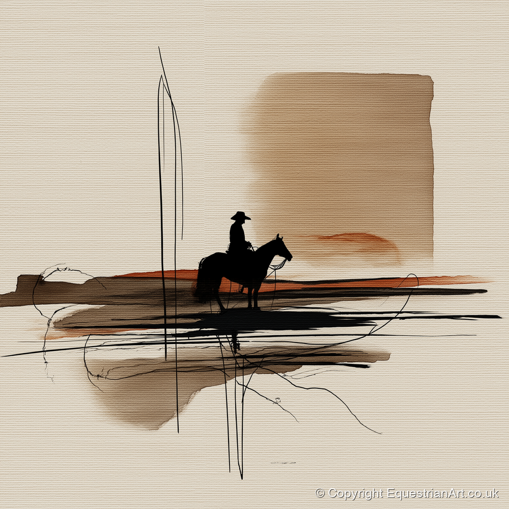 Solitude on the Plains - western horse art print and canvas by Julian Vance A.I