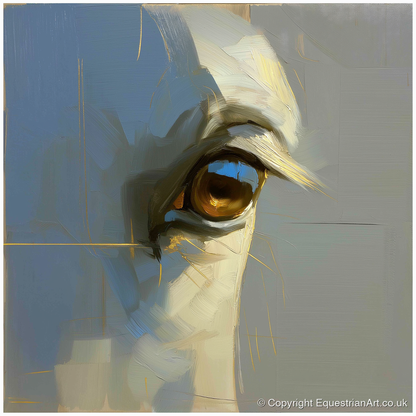 Soul of the Grey - horse portrait art print and canvas by Elias Thorne A.I