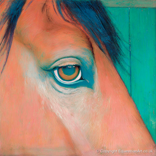 Soulful Emerald Gaze - horse portrait art print and canvas by Lawrence Gable A.I