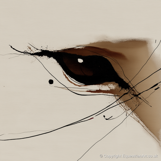 Soulful Equine Gaze - horse portrait art print and canvas by Julian Vance A.I
