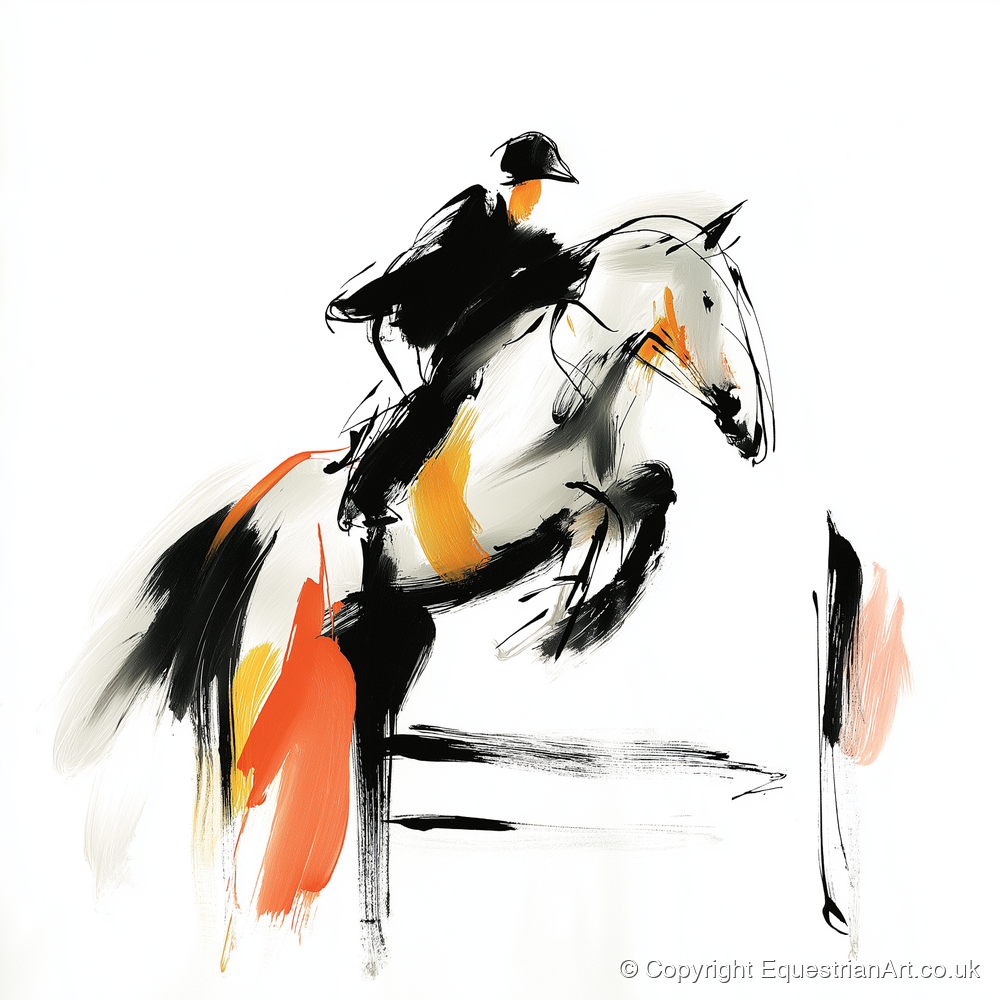 Spirited Ascent - show jumping horse art print and canvas by Verity Ainsworth A.I