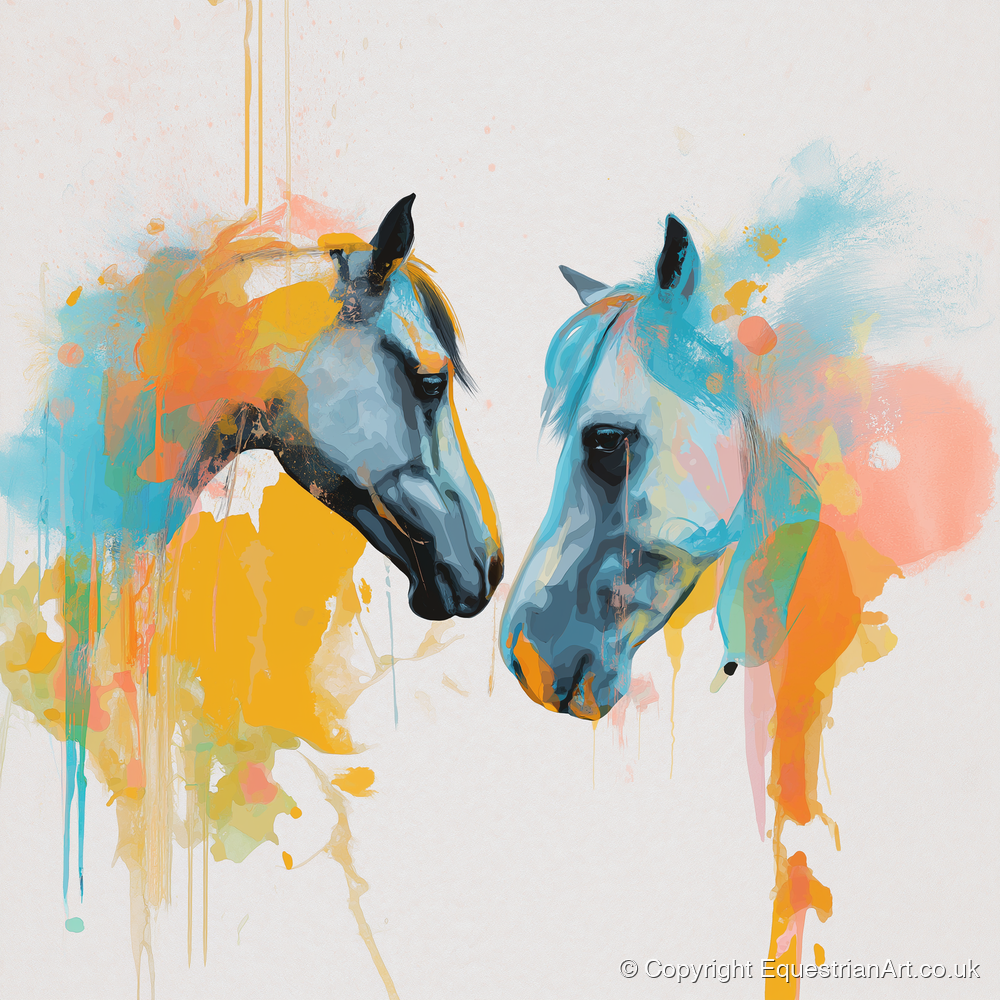 Spirited Bond - horse portrait art print and canvas by Gwendolyn Hurst A.I