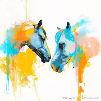 Spirited Bond - horse portrait art print and canvas by Gwendolyn Hurst A.I