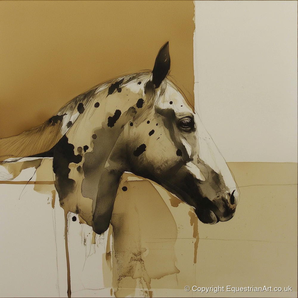 Spotted Sepia Study - horse breed art print and canvas by Harrison Cole A.I