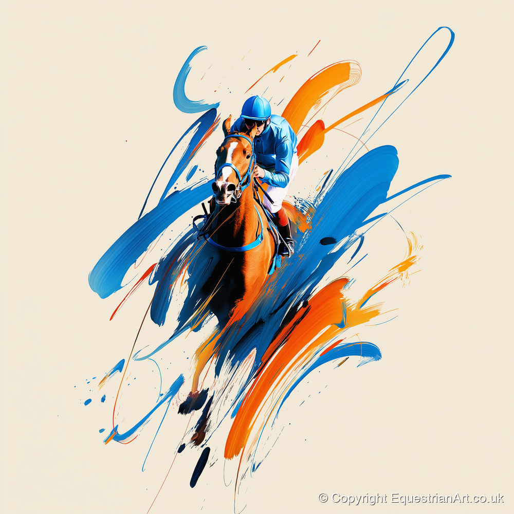 Sprint to the Wire - racing horse art print and canvas by Winston Archer A.I