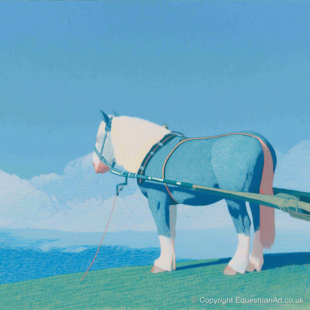 Steadfast Horizon - working horse art print and canvas by Simon Whitlock A.I