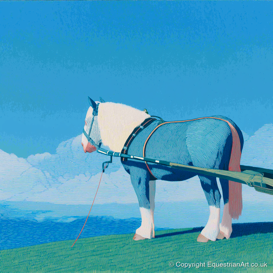 Steadfast Horizon - working horse art print and canvas by Simon Whitlock A.I