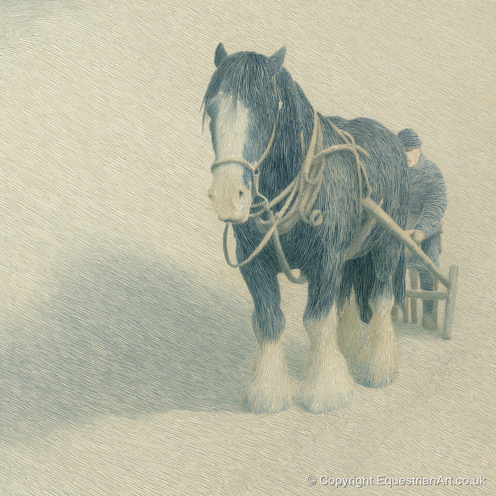Steadfast in the Field - working horse art print and canvas by Arthur Sterling A.I