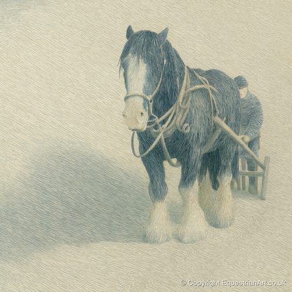 Steadfast in the Field - working horse art print and canvas by Arthur Sterling A.I