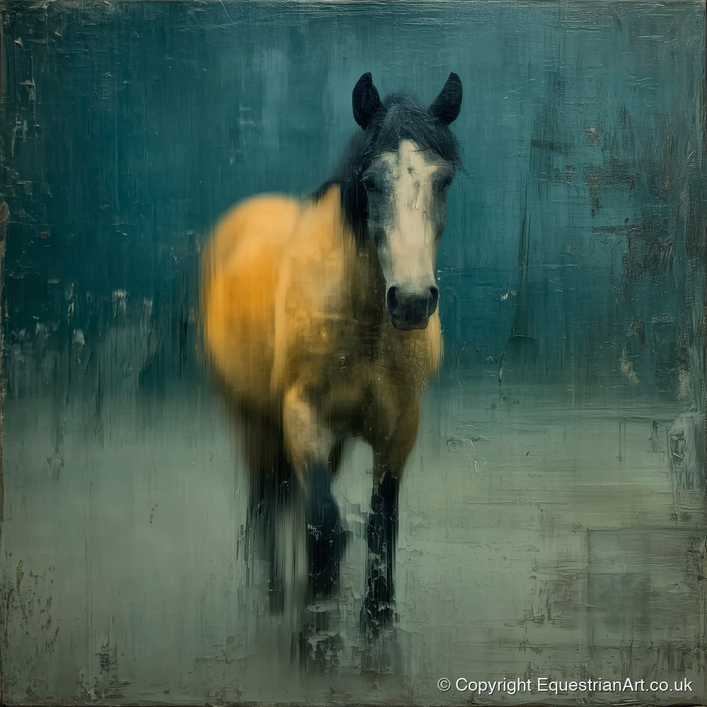 Stepping Through Slate - horse portrait art print and canvas by Alaric Townsend A.I