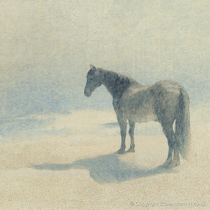 Stillness in Slate - horse landscape art print and canvas by Arthur Sterling A.I