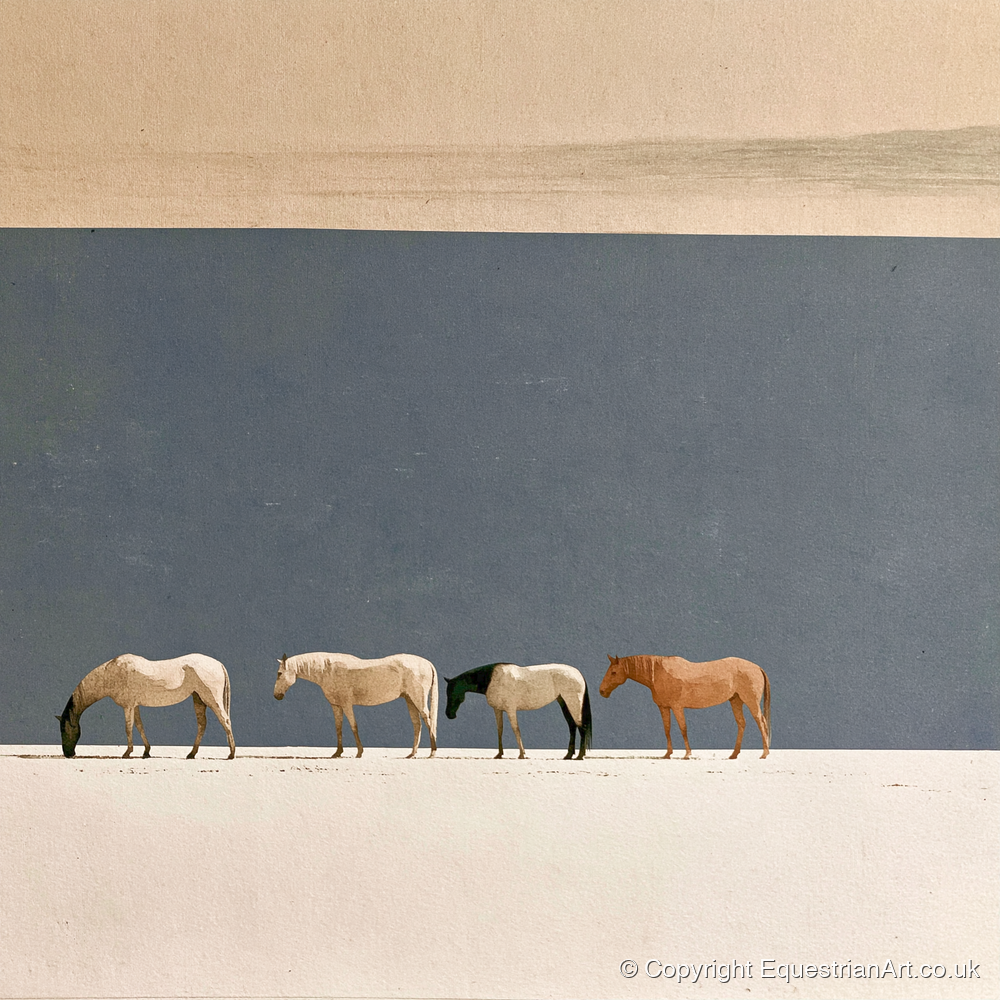 Stillness on the Horizon - horse landscape art print and canvas by Phillip Marbury A.I