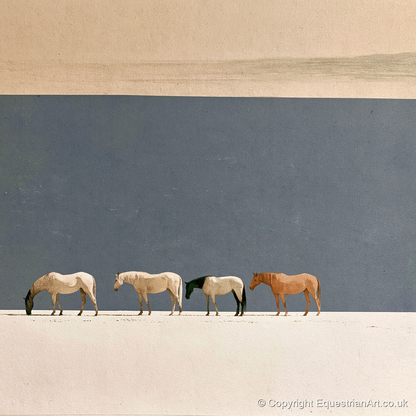 Stillness on the Horizon - horse landscape art print and canvas by Phillip Marbury A.I