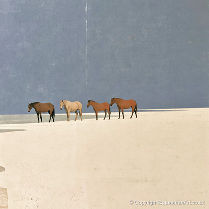 Stillness on the Horizon - horse landscape art print and canvas by Phillip Marbury A.I