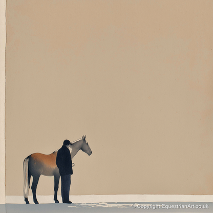 Stillness Together - horse & rider art print and canvas by Phillip Marbury A.I