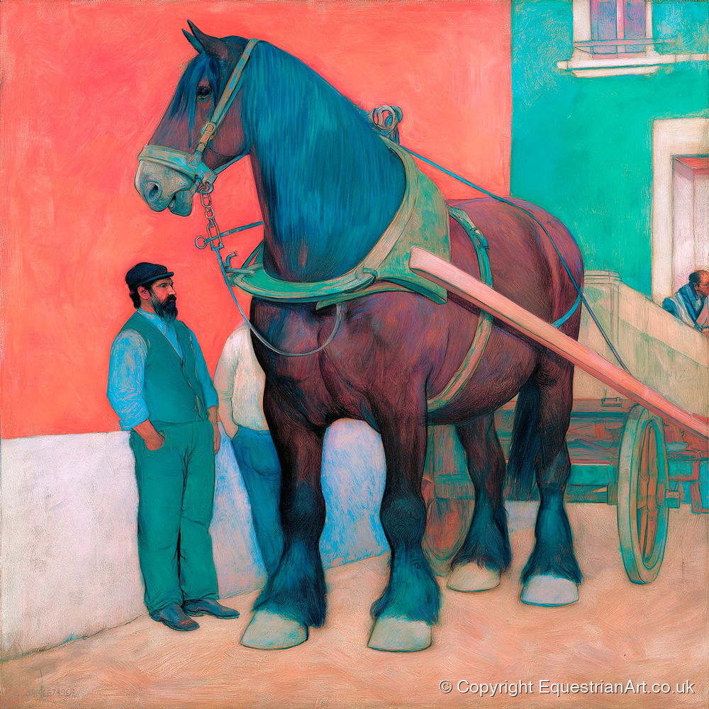 Strength and Stillness - working horse art print and canvas by Lawrence Gable A.I