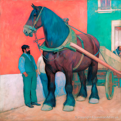 Strength and Stillness - working horse art print and canvas by Lawrence Gable A.I