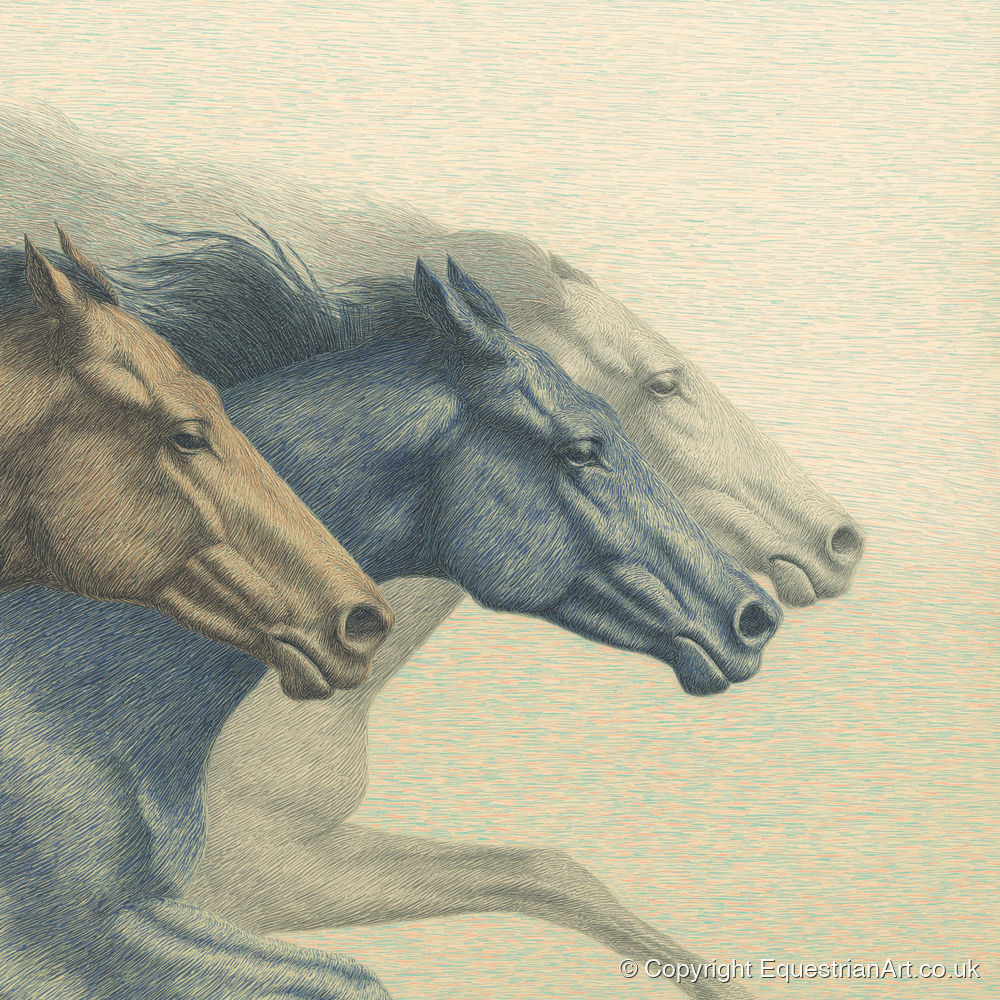 Stride For Stride - racing horse art print and canvas by Arthur Sterling A.I