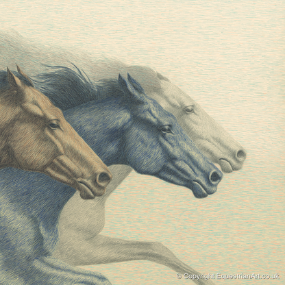 Stride For Stride - racing horse art print and canvas by Arthur Sterling A.I