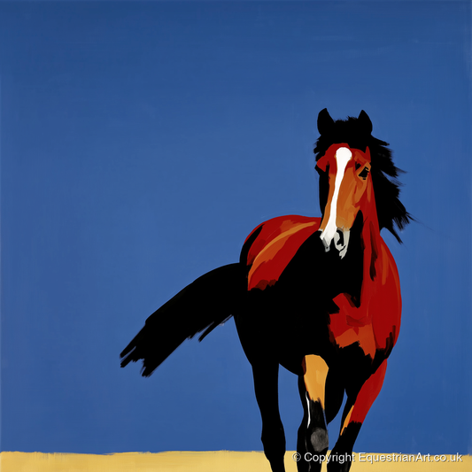Striking Cobalt Bay - horse portrait art print and canvas by Vivienne Hartley A.I