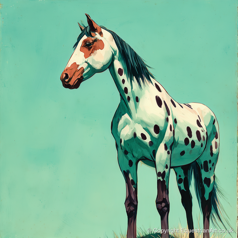 Striking Spotted Appaloosa - horse breed art print and canvas by Declan Foley A.I