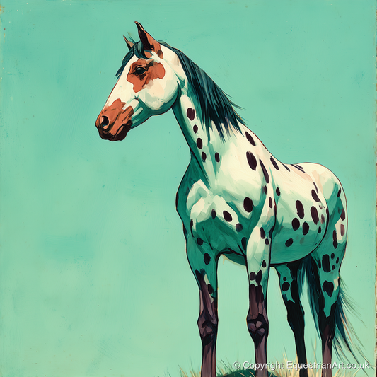 Striking Spotted Appaloosa - horse breed art print and canvas by Declan Foley A.I