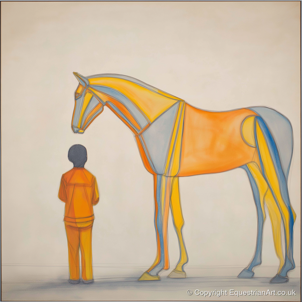 Structural Harmony - horse & rider art print and canvas by Cordelia Stanhope A.I
