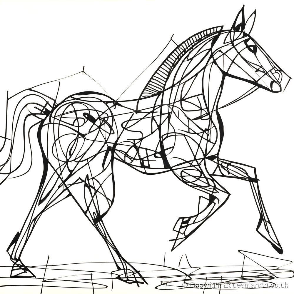 Structural Stride - racing horse art print and canvas by Conrad Gallagher A.I