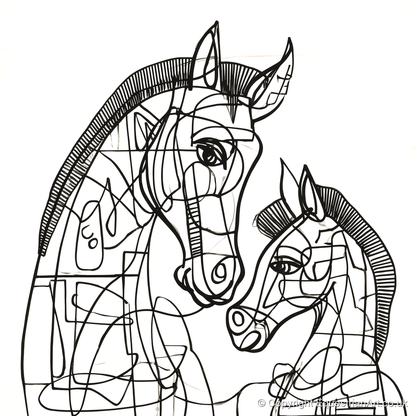 Structured Bond - mare & foal art print and canvas by Conrad Gallagher A.I