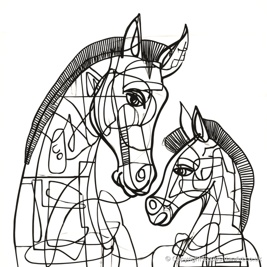Structured Bond - mare & foal art print and canvas by Conrad Gallagher A.I