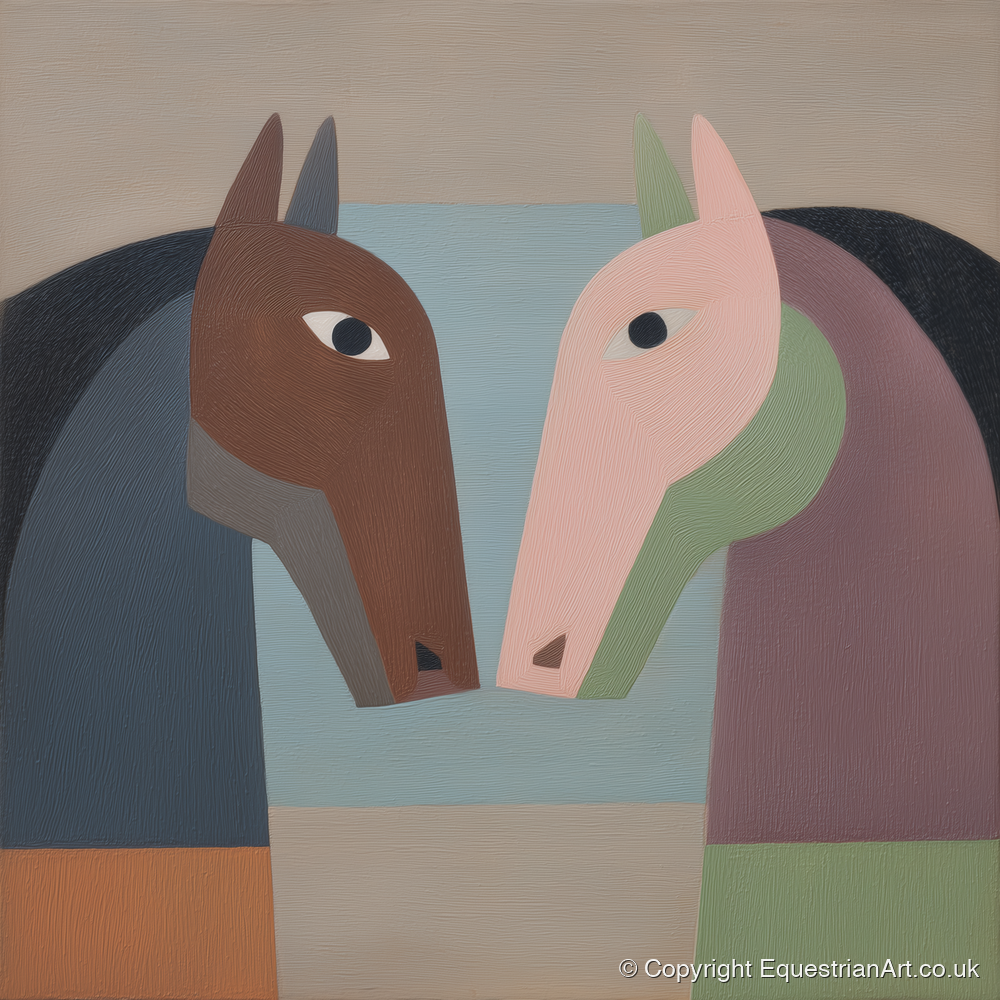 Structured Connection - horse portrait art print and canvas by Wallace Bingham A.I