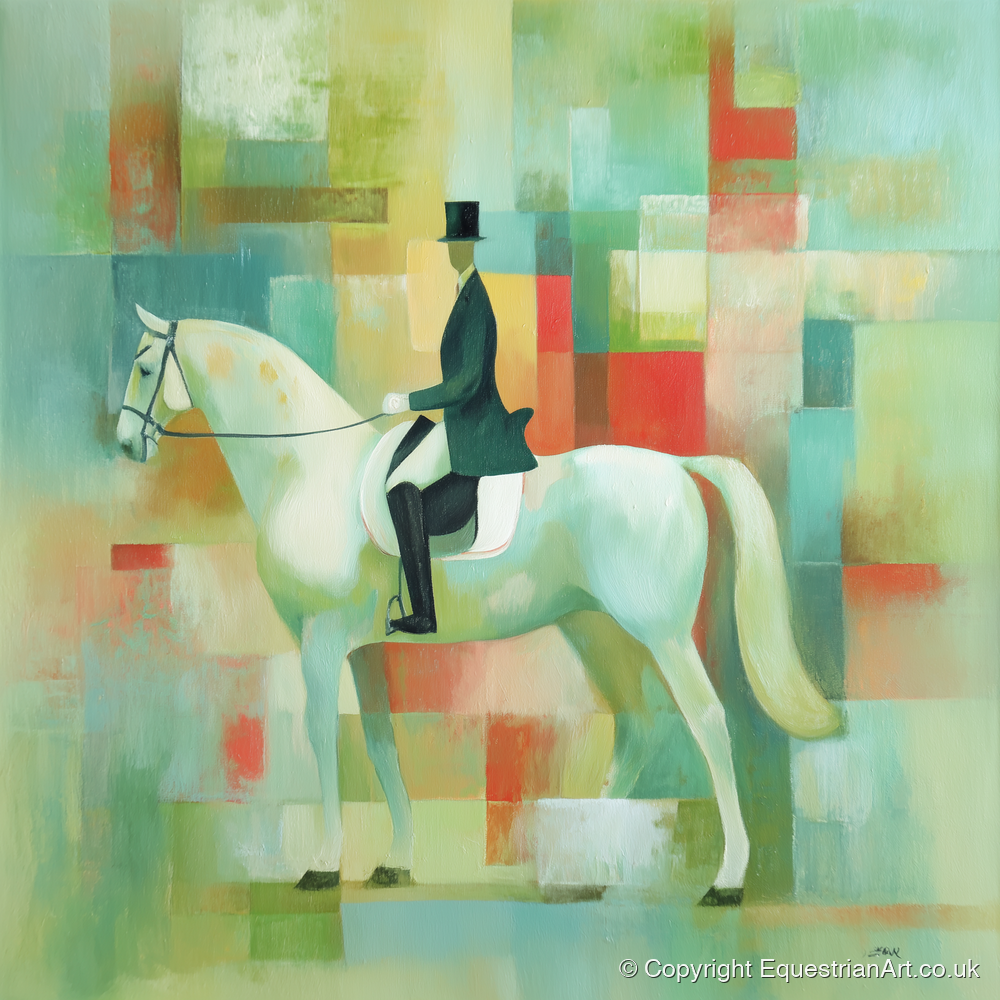 Structured Elegance - dressage horse art print and canvas by Leon Lambert A.I