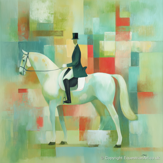 Structured Elegance - dressage horse art print and canvas by Leon Lambert A.I
