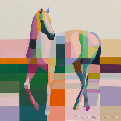Structured Equine Elegance - horse breed art print and canvas by Linus Cartwright A.I
