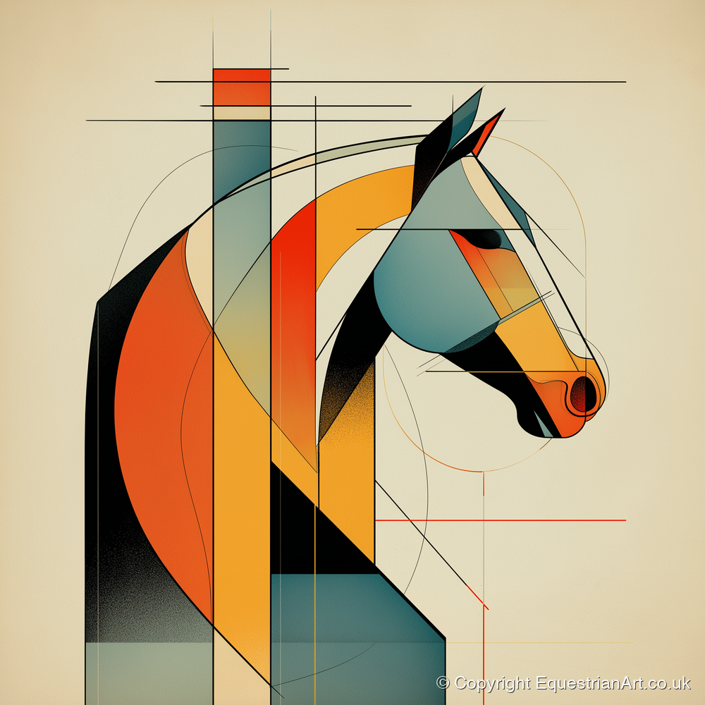 Structured Equine Form - horse portrait art print and canvas by Dominic Vaughn A.I