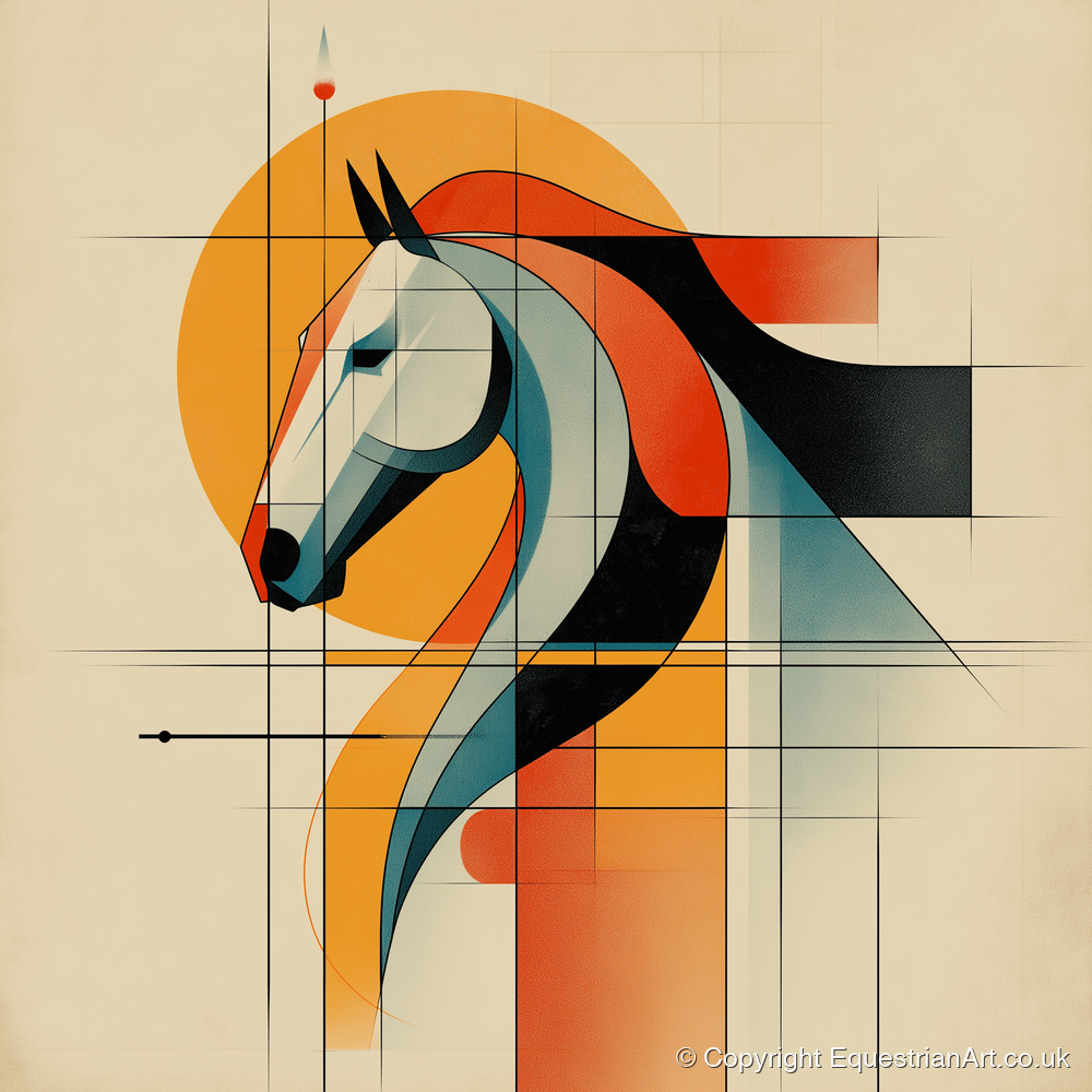 Structured Equine Harmony - horse portrait art print and canvas by Dominic Vaughn A.I