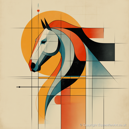 Structured Equine Harmony - horse portrait art print and canvas by Dominic Vaughn A.I