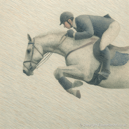 Structured Flight - show jumping horse art print and canvas by Arthur Sterling A.I