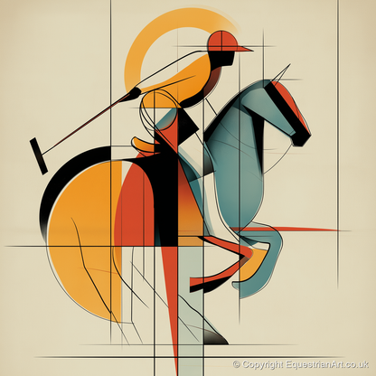 Structured Polo Strike - polo horse art print and canvas by Dominic Vaughn A.I
