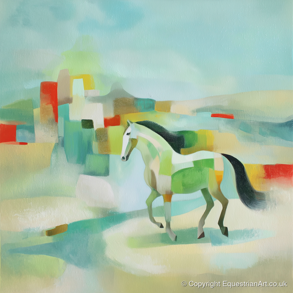 Structured Stride - horse landscape art print and canvas by Leon Lambert A.I