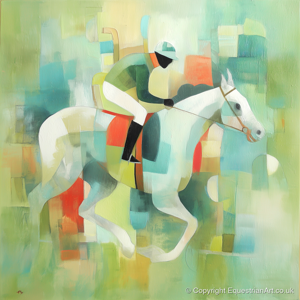 Structured Stride - racing horse art print and canvas by Leon Lambert A.I