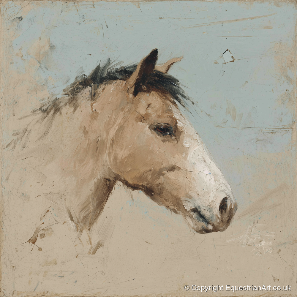 Study in Sand and Sky - horse portrait art print and canvas by Frederick Lowell A.I