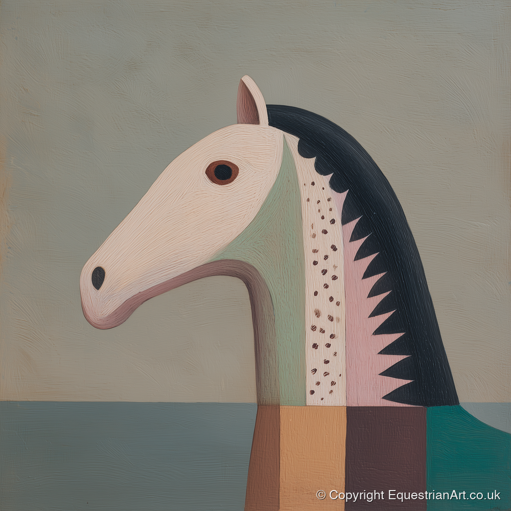 Stylised Equine Profile - horse breed art print and canvas by Wallace Bingham A.I